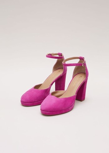 Phase Eight Suede Platforms Heels Pink Australia | UM1689504